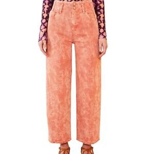 Ulla Johnson The Thea Jean Aura Wash Barrel Leg Jean High Rise 29 NWT Tie dye